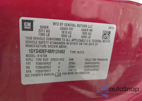 2011 Cadillac Escalade Platinum Edition from USA, damaged, VIN 1GYS4DEF4BR129482